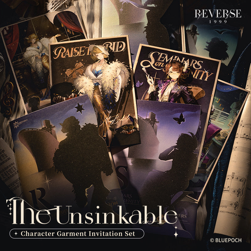 Reverse: 1999 "The Unsinkable" Character Garment Invitation Set