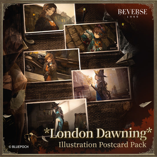 Reverse: 1999 "London Dawning" Illustration Postcard Pack