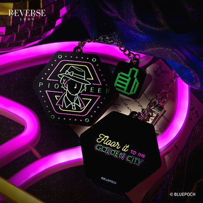 Reverse: 1999 "Neon in the Dark" Neon Style Keychain (Mercuria / J / Pioneer)