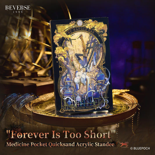 Reverse: 1999 "Forever Is Too Short" Medicine Pocket Quicksand Acrylic Standee