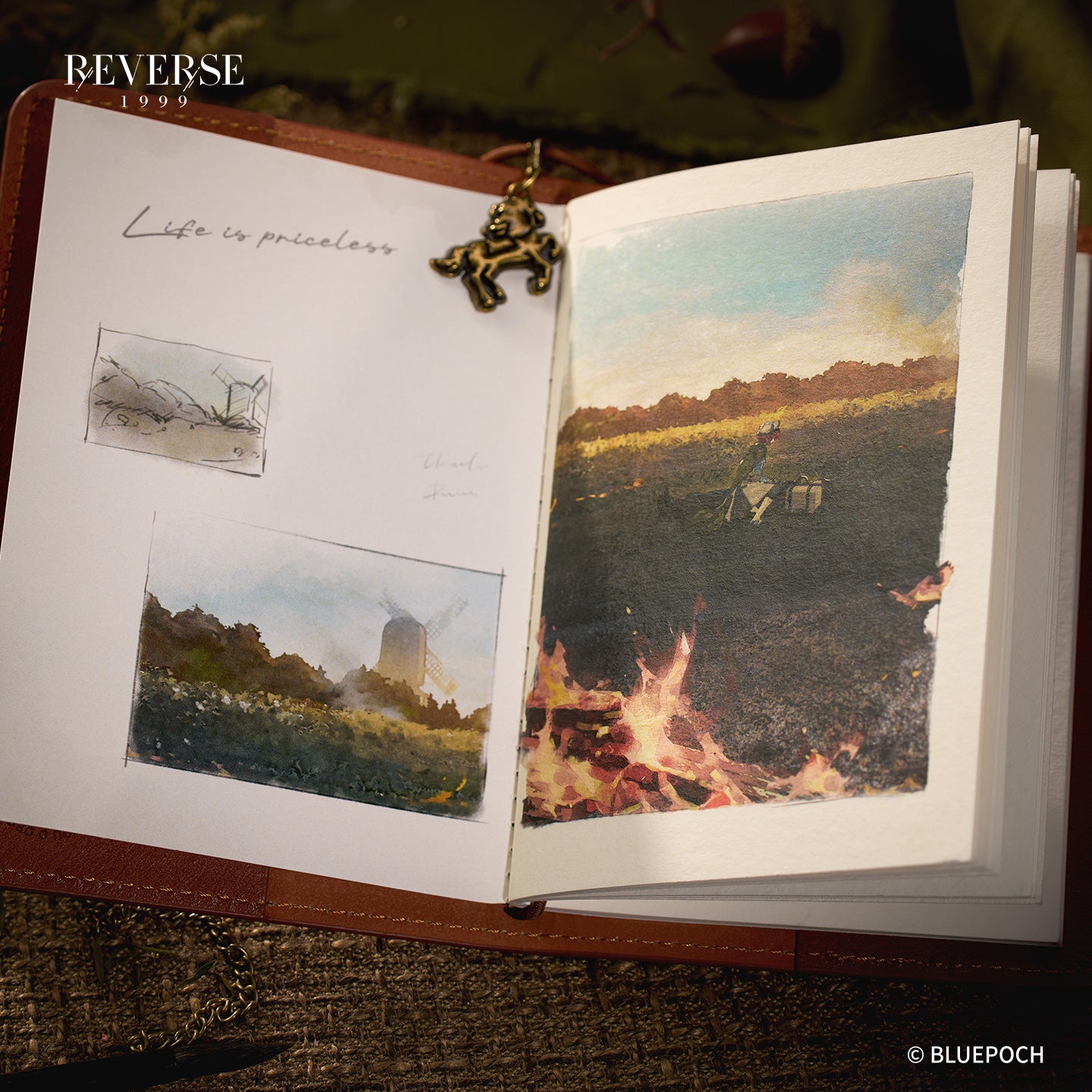 Reverse: 1999 "When Gunfire Stops" Portable Watercolor Sketchbook Set