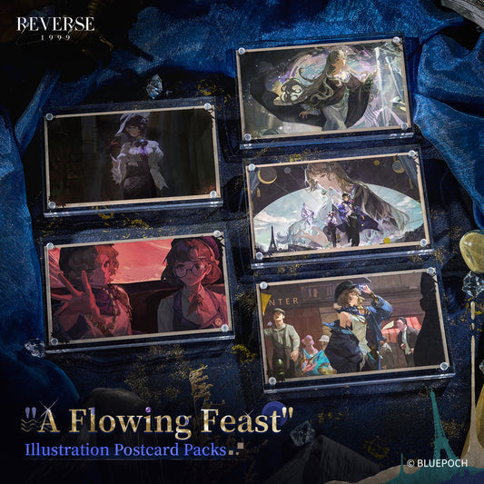 Reverse: 1999 "A Flowing Feast" Illustration Postcard Packs