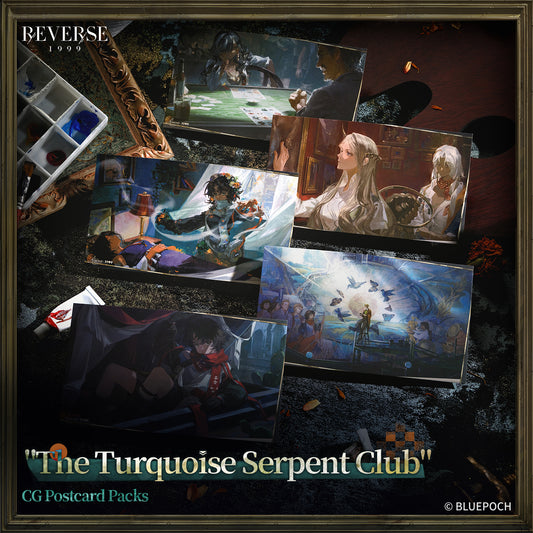 Reverse: 1999 "The Turquoise Serpent Club" CG Postcard Packs